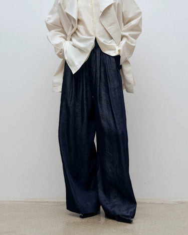 Imitation Denim Wide Waist Pants | Stylish & Comfortable