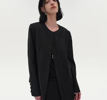 Glossy Twill Wool Jacket | Luxurious & Durable