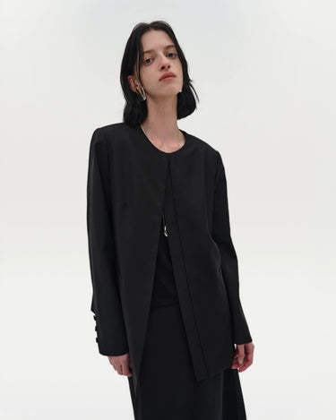 Glossy Twill Wool Jacket | Luxurious & Durable