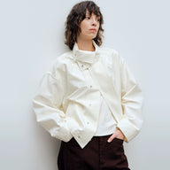 Chaqueta de algodón texturizada de color liso: lujo cómodo para todos los días