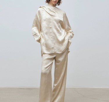 Narrow Side Elastic Waist Straight-Leg Pants | Sleek Comfort