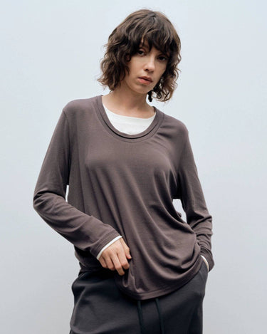 Stylish Two-in-One Splicing Long-Sleeved Shirt