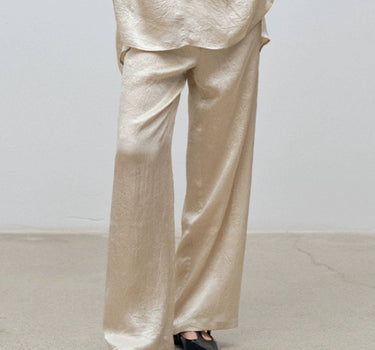 Narrow Side Elastic Waist Straight-Leg Pants | Sleek Comfort