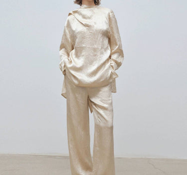 The Long-Sleeved Acetate Textured Shirt