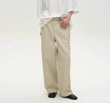 Washed Cotton Blend Straight Pants | Fall & Winter Essentials