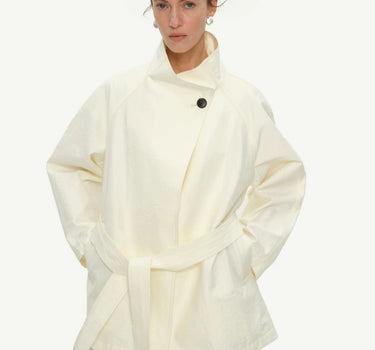 Cotton Button Silhouette Jacket