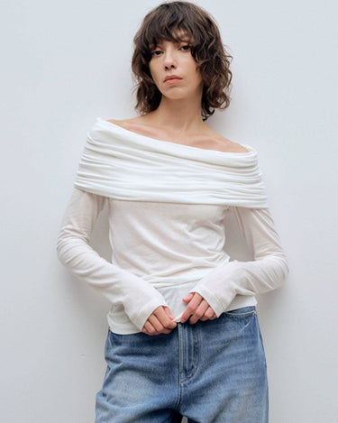One-Shoulder Bottoming Shirt | Skin-Friendly & Stylish