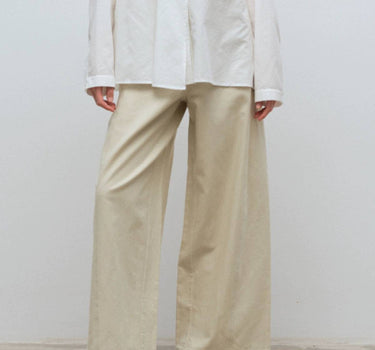 Stylish and Comfortable Ramie-Cotton Straight Pants