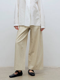 Stylish and Comfortable Ramie-Cotton Straight Pants