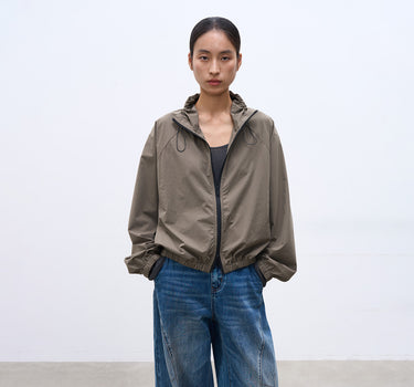 Women’s Stand-Up Collar Drawstring Jacket