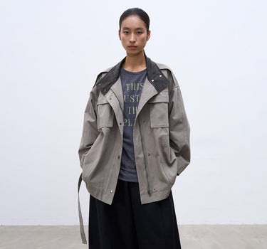 Color-Block Collar Jacket with Modern Edge