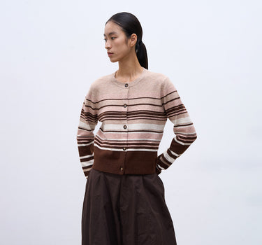 Women’s Contrasting Striped Sweater Cardigan
