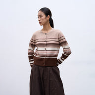 Women’s Contrasting Striped Sweater Cardigan