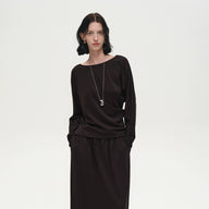Asymmetric Cotton Twist Top & Cocoon Skirt Set – Effortless Chic - CENEECHO