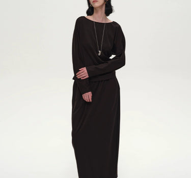 Asymmetric Cotton Twist Top & Skirt Set | Modern Elegance