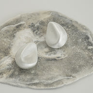 Metal Frosted Brushed Technology Water Drop Earrings
